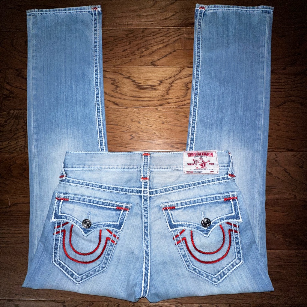 Rope Stitch Ricky True Religion Jeans Vintage 9.25” Leg Opening